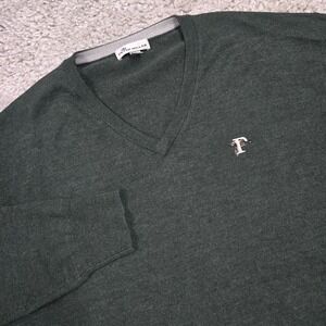 Peter Millar Men's Merino Wool‎ Silk V-Neck Sweater Size XL Quiet Luxury Fall